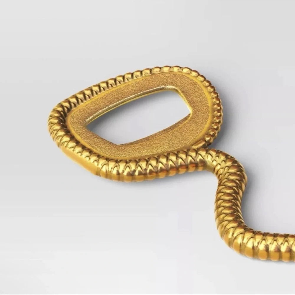 Snake Designed Bottle Opener, Gold Finish, Threshold Bar Collection, New